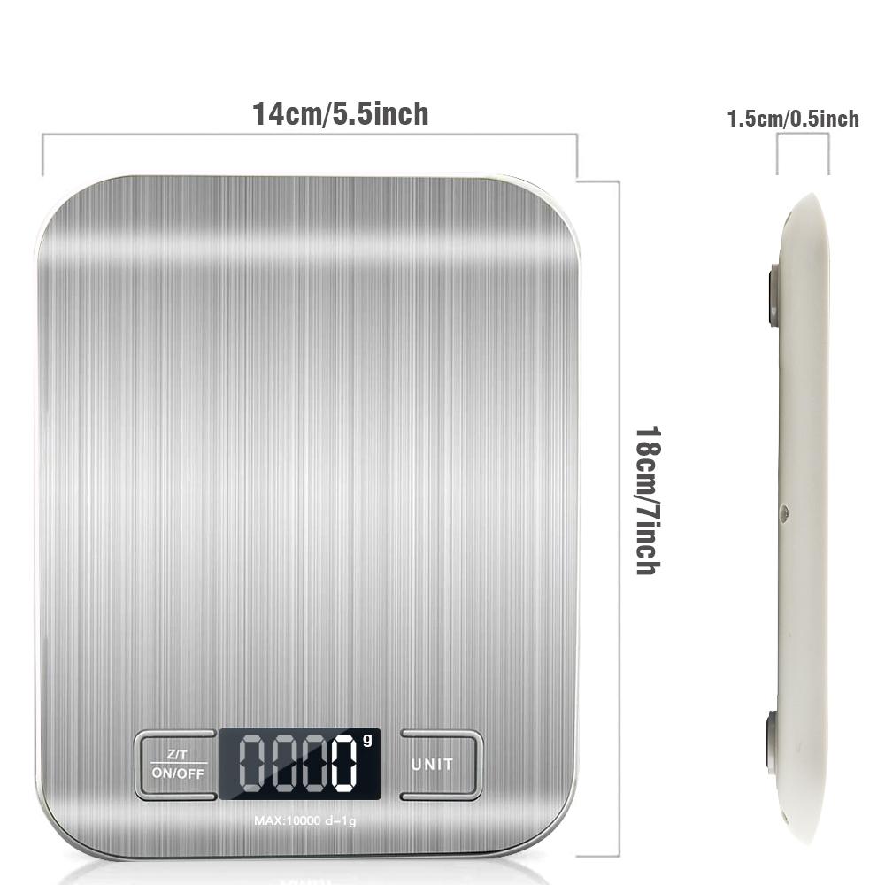 Multifunction Kitchen High-precision Electronic Pastry Baking Scale LCD Display 10kg/1g Stainless Steel Electronic Scales