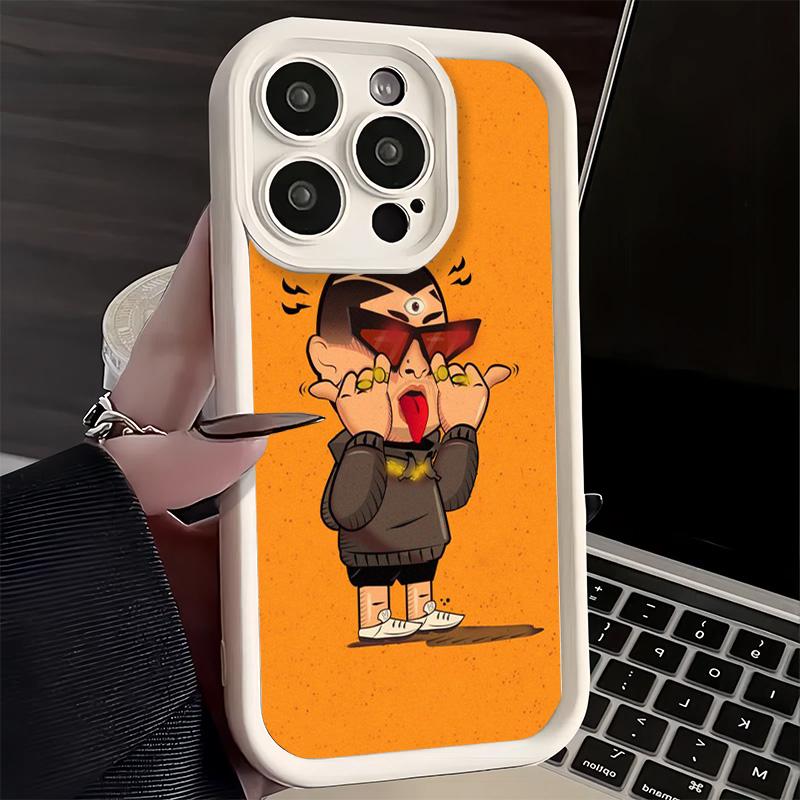 Phone Case for iPhone 17 Air 16E 15 16 Pro Max Bad Bunny Heart Cover 14 Plus 13 12 Mini Soft Shell Silicone Fundas