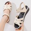 Large size women's sandals 2025 summer new rubber and plastic Velcro flat sole middle-aged and elderly soft sole mother-in-law sandals mother shoes