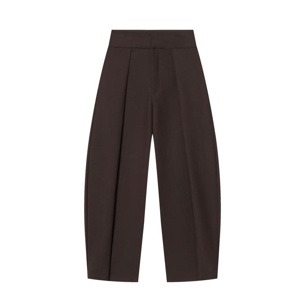 Women's High-Waisted Pleated Wide-Leg Trousers - European & American Spring Fashion
