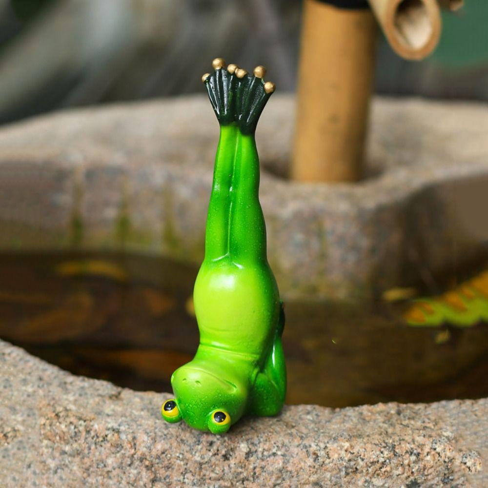 Roztomilá žába na jógu Soška Kreativní Miniatury Figurka Zahradní Dekorace Zvířecí Socha Domov