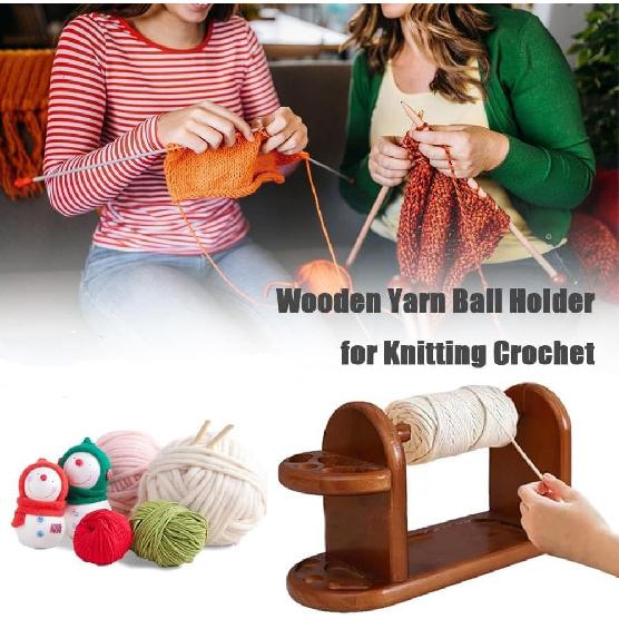 Generic Yarn Holder for Crocheting Wooden Yarn Rack Stand with Slots Yarn Storage Organizer Knitting & Crochet Supplies Horizontal Yarn Spinner