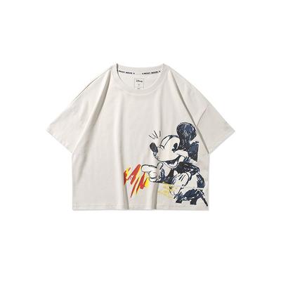 Li Ning x Disney Camiseta Solta de Manga Curta Tops Femininos Branco AHSQ268-1