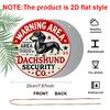 2D Flat, 1pc Aluminum Sign Decor, Retro "Be Careful with Sausage Dogs" Sign, 7.87in Decorative Wall Art Plaque with Red Border, Playful Sausage Dog