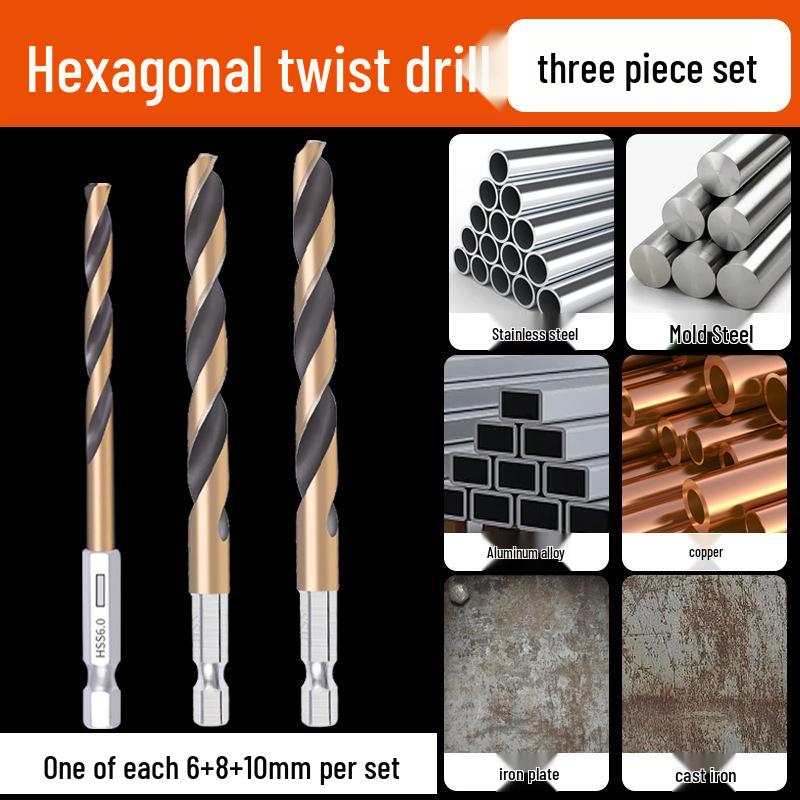 High Hardness Alloy Cobalt Hex Shank Twist Drill Set for Stainless Steel