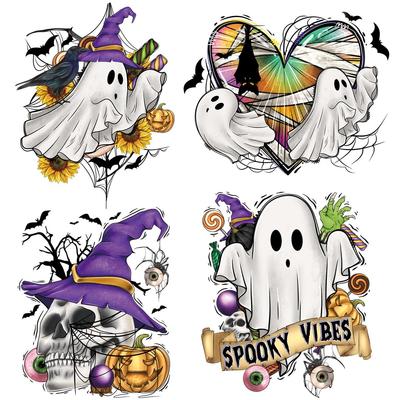 Halloween Ghost Iron On Patches Trasferimento termico adesivo fai da te Accessorio Artigianato Stiratura Vestiti Toppa termica lavabile applicata