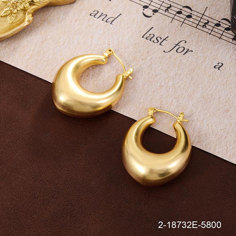 Elegante französische Retro Geometrische Metallohrringe mit Silberstift