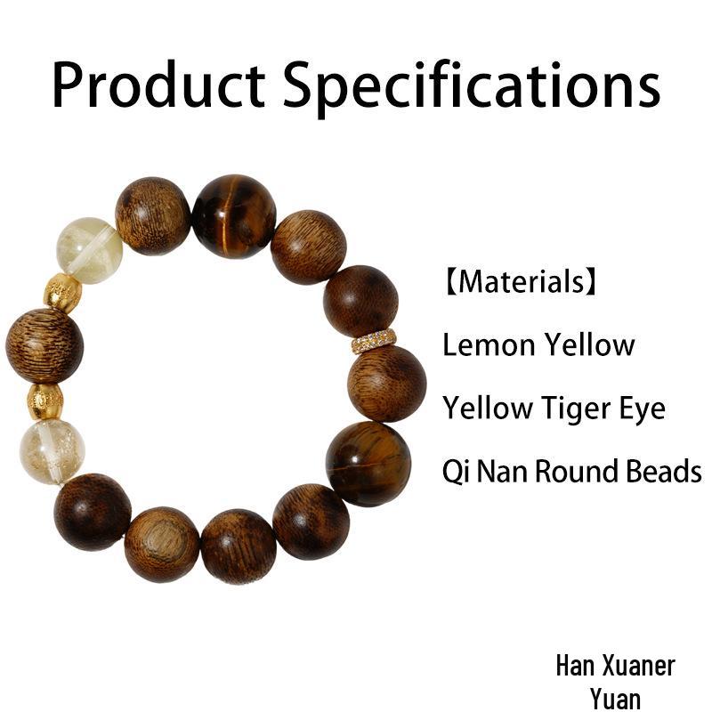 Han Qian er Silversmith Agarwood Resin Flower Bracelet SC0188 - Stylish & Versatile for Attracting Wealth темно-коричневого