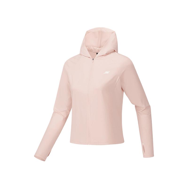 Skechers Solid Color Breathable Hooded Jacket Women jackets P226W199-028B
