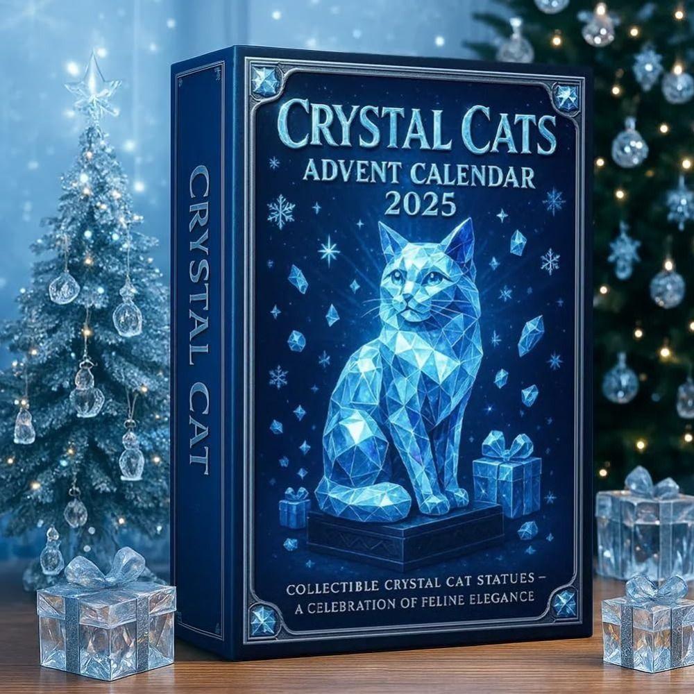 2D Acrylic Design Crystal Cat Christmas Advent Calendar  Festival Party Supplies