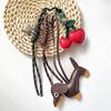 Yogodlns Faux Leather Cherry Mini Backpack Hanging Handbag Pendant Bag Pendant Bags Accessories