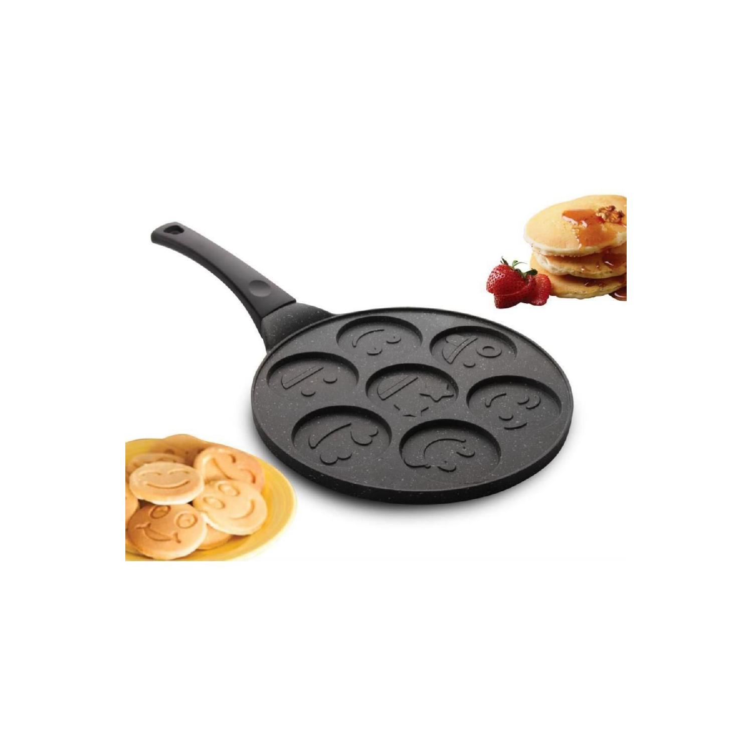 

Гранитная блинная форма 28 см с улыбающимся лицом и эмодзи серый