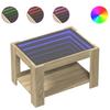 LED Coffee Table Sonoma Oak 73 x 53 x 45 cm Particleboard