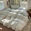 Korean Polka Dot Cotton Gauze A-line Bedding Set for College Dorms