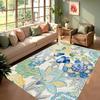 Vintage Floral Pattern Area Rug Plants Flowers Artistic Home Decor Carpet Soft Non-Slip Floor Mat for Living Room Bedroom