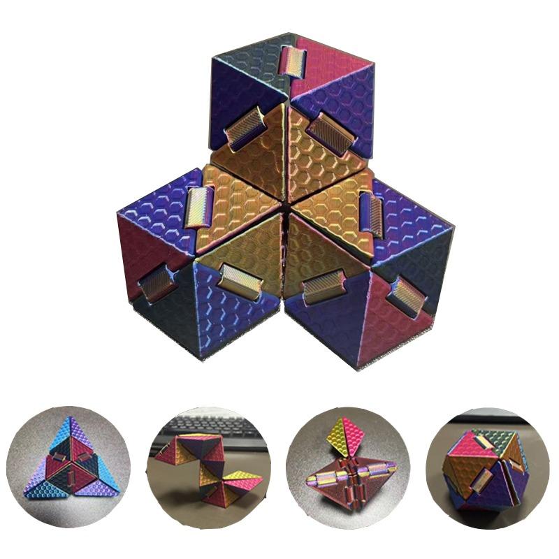 3D Printing Variety Geometric Changeable Magic Cube Anti Stress 3D Hand Flip Puzzle Cube Kids Stress Fidget Toy