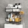 cmaos Rotatable 2-Tier Bathroom Toilet Storage Rack