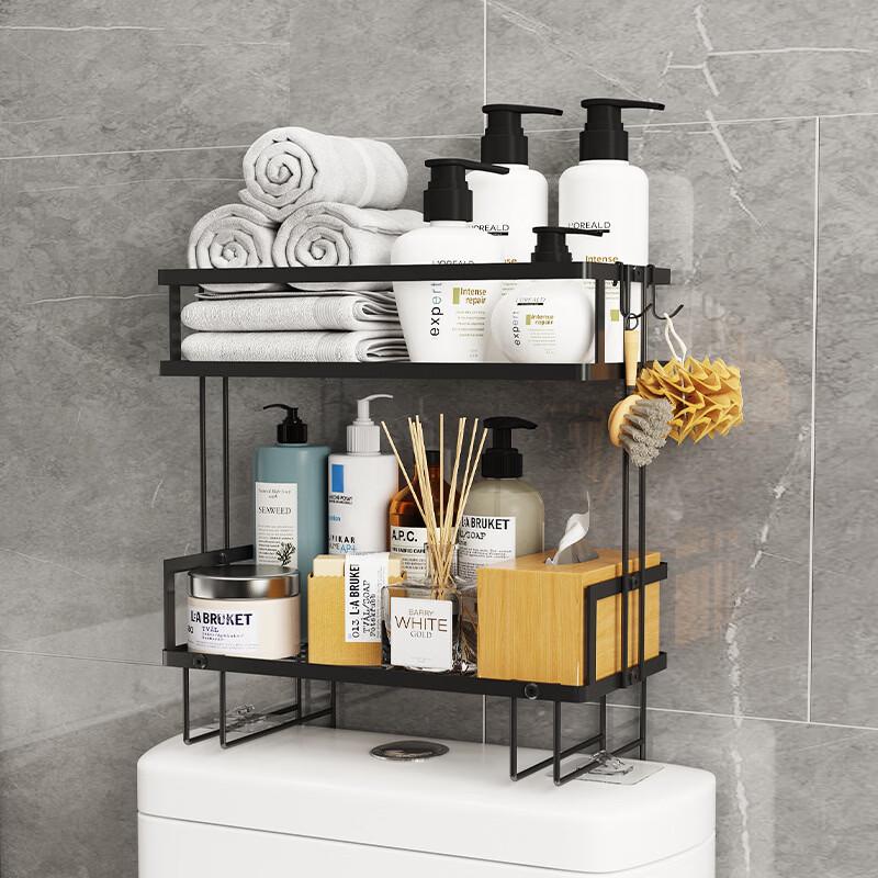 cmaos Rotatable 2-Tier Bathroom Toilet Storage Rack