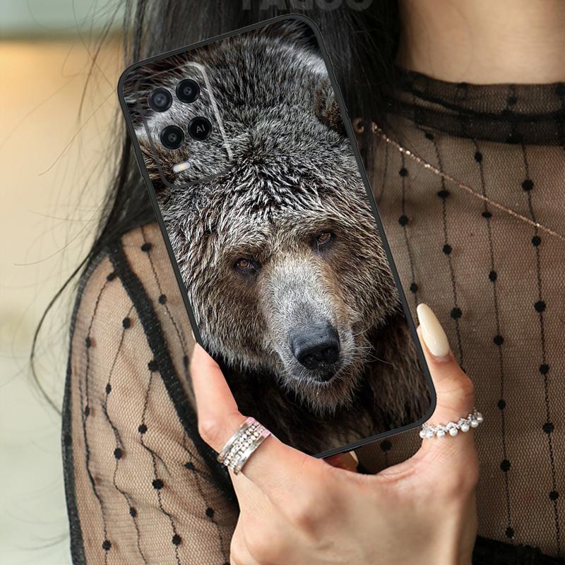 Cute Grizzly Bear Case For Oppo A5 Pro A15 A17 A57 A77 A18 A38 A58 A78 A98 A94 A74 A54 A40 A60 A80 A96 A76 A16