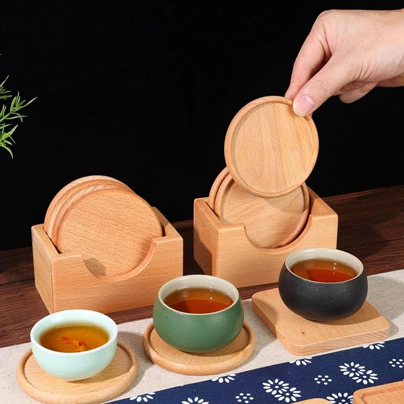 Wooden Coasters for Drinks Bottom for Drinking Cup Tea Coasters for Coffee Bottom for Pussy Cup Coaster Wood