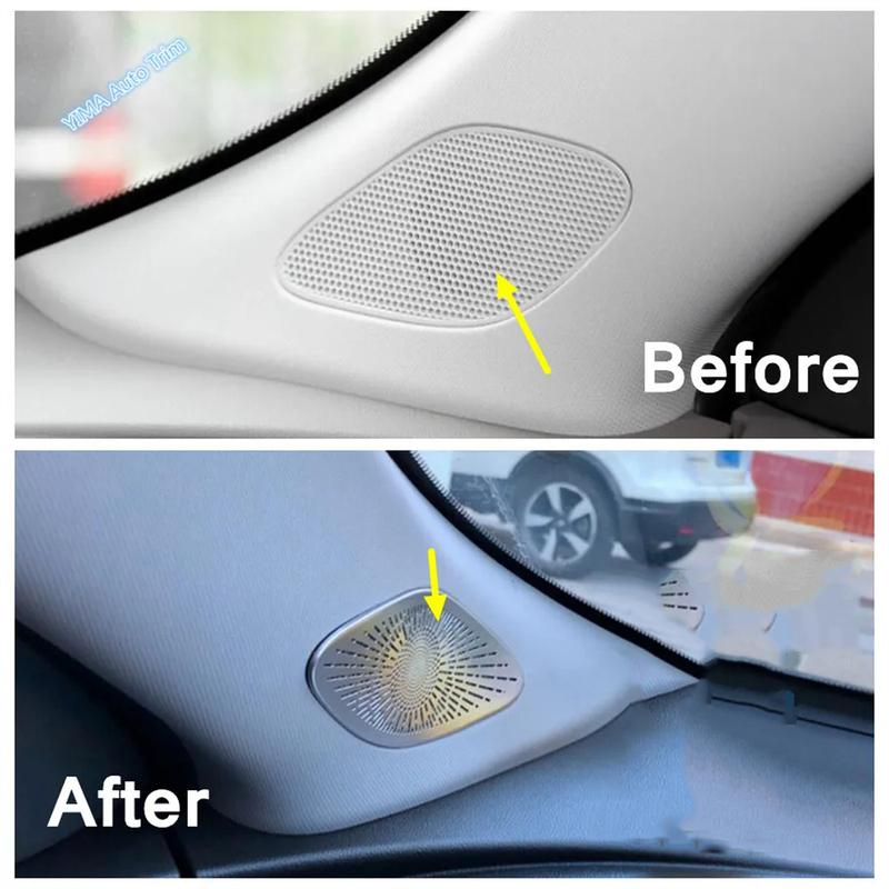 Audio Tweeter Speaker Cover Car A-pillar / trument Small Horn Stainless Steel Sticker Trim For Chevrolet Malibu 2016 -