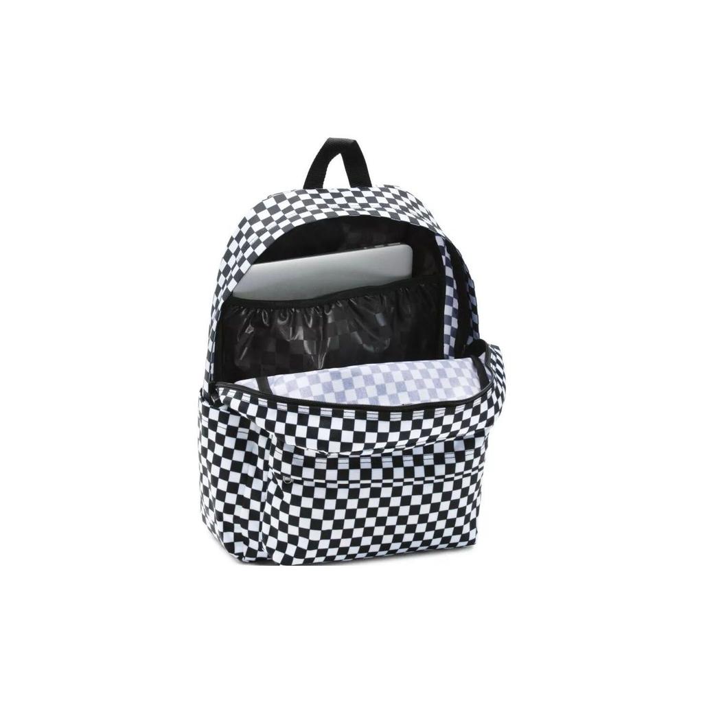 Vans Old Skool H2O Checkerboard Classic Logo Polyester Backpack Unisex Backpack Black White VN0A5KI1Y281