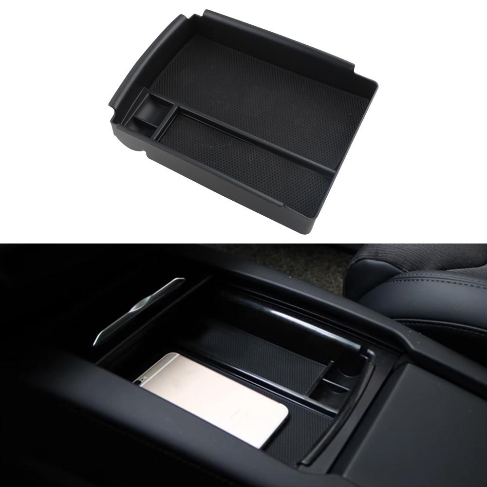 Car Central Armrest Storage Box Organizer Tray Case Accessories for Tesla Model X 2016 -2020 for Tesla Model S 2016 -2020 Black