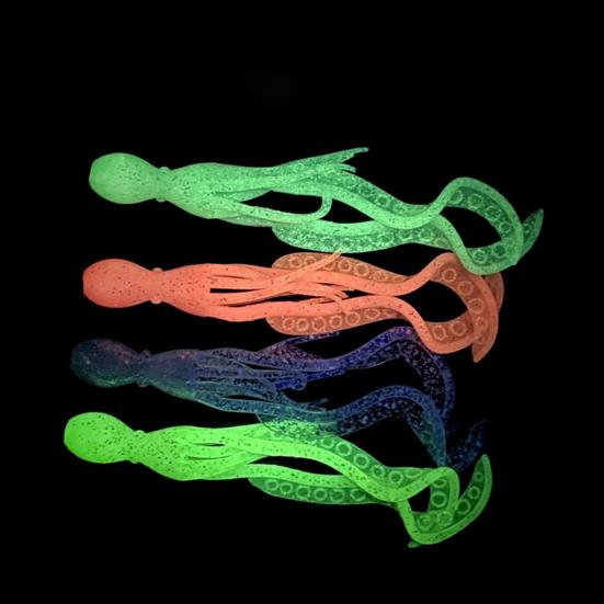 10Pcs 11CM/4.2G Luminous Soft Octopus Bait Colorful TPE Glow-in-the-dark Realistic Bionic Artificial Squid Lure Saltwater Freshwater Trolling
