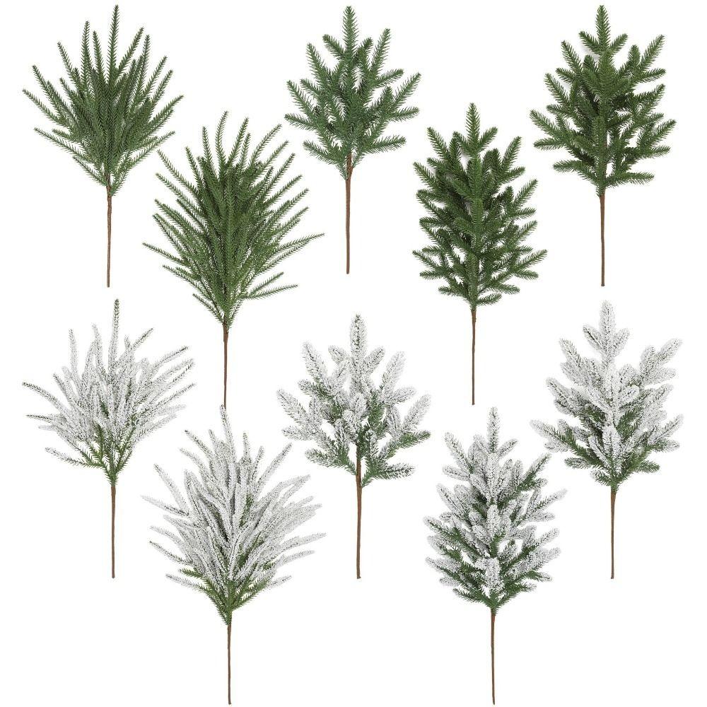 DIY Wreath Simulation Ceder Branches Plastic Christmas Pine Stem  Home Decoration
