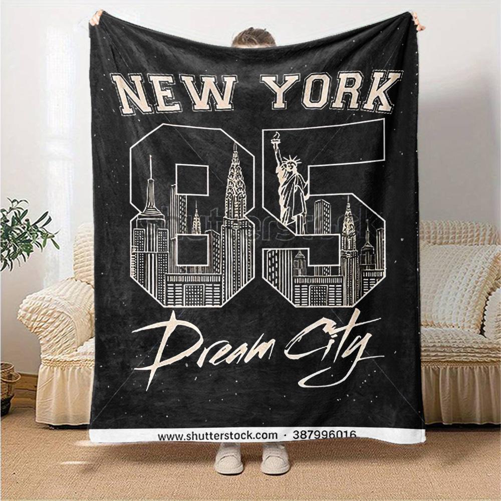1pc New York Dream City Soft Flannel All Season Throw for Home, Office, Outdoor UseDurable Comfort Soft Warm Throw for Home