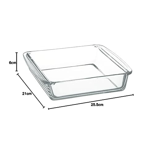 iwaki Heat-Resistant Glass Cake Pan, Baking Dish, Gratin Dish, Square, 25.5 x 21 x 6 cm, KBC222