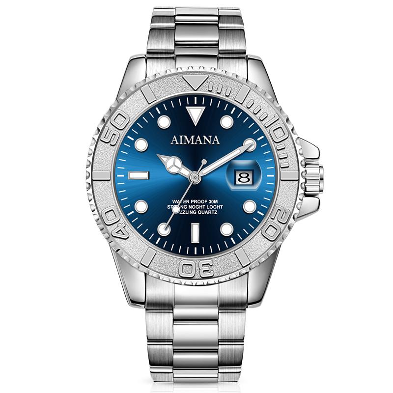 

Мужские часы класса люкс, водонепроницаемые, светящиеся, с датой, мужские часы из нержавеющей стали, мужские часы, спортивные, модные, мужские кварцевые часы