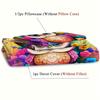 Owl Flower 3D Cartoon Print Bedding Cover Pillowcase Fantastic Colorful Style Comfortable Polyester Duvet Cover With Pillowcase