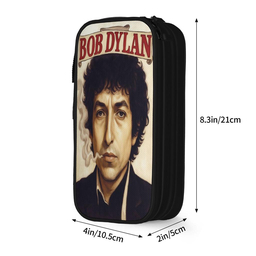 Bob Dylan Singer Pen Box Double Layer Large Capacity Office Supplies Pen Case Birthday Gift