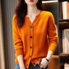 Loose Knit Cardigan for Women Versatile Long Sleeve Solid Color V Neck Jacket Autumn Winter