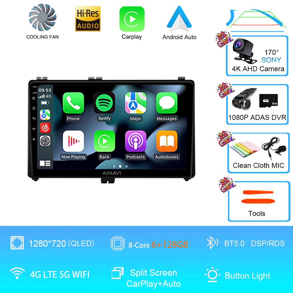 9" Android 14 Car Radio For Toyota Prius V Plus Alpha 2012 2013 2014 2015 Stereo Player GPS Navigation Carplay Auto LHD RHD DVD