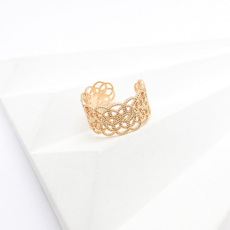 

Японско-корейское открытое кольцо в кружевном стиле: Невыцветающий, нишевый дизайн для указательного пальца Adjustable Open