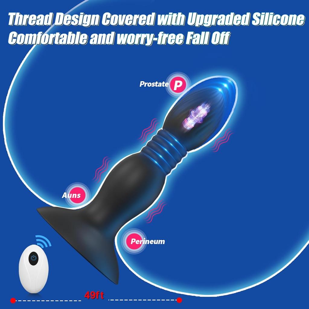 Vibrating Anal Plug Sex Toys with Suction Cup Remote Control Prostate Massager Butt Plug Vibrator Anal Male Adult Sex Toy for Men Women