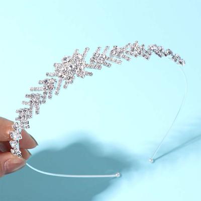 Shining Geometric Bridal Crown Headwear Jewelry Wedding Tiara Rhinestone Hair Accessories Queen Headband Engagement