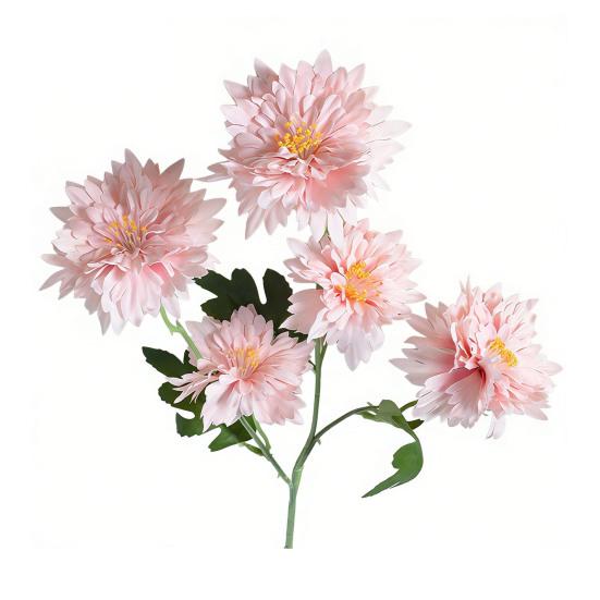5 Heads Artificial Chrysanthemums Flowers Fake Mums Flower Bouquets with Stem Faux Silk Floral Arrangements for Vase DIY Wedding Centerpiece