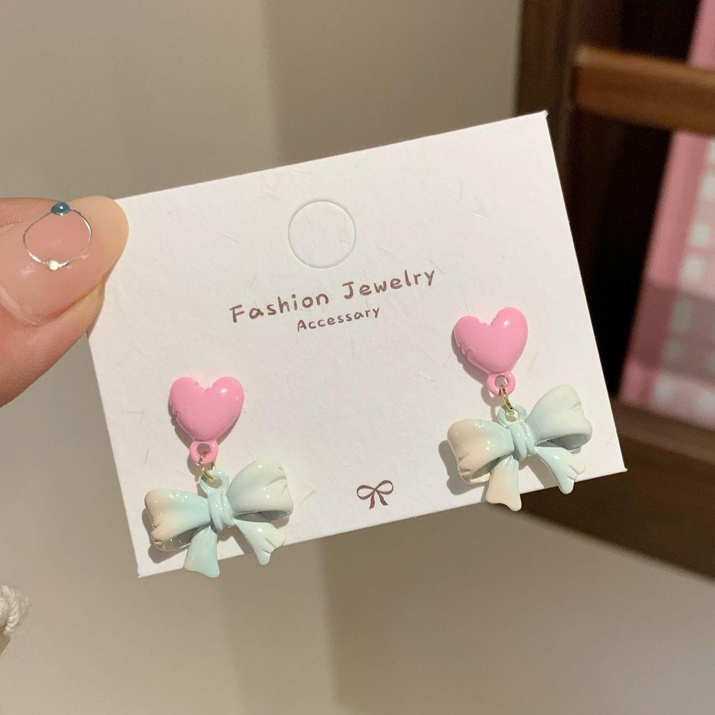 Brincos de Prata Laço-Estrela de Verão: Design Doce, Requintado e Único para Mulheres
