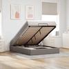 Bed Frame with Mattress - Maison Exclusive - 140x200 Cm - Taupe Fabric - Ottoman Storage