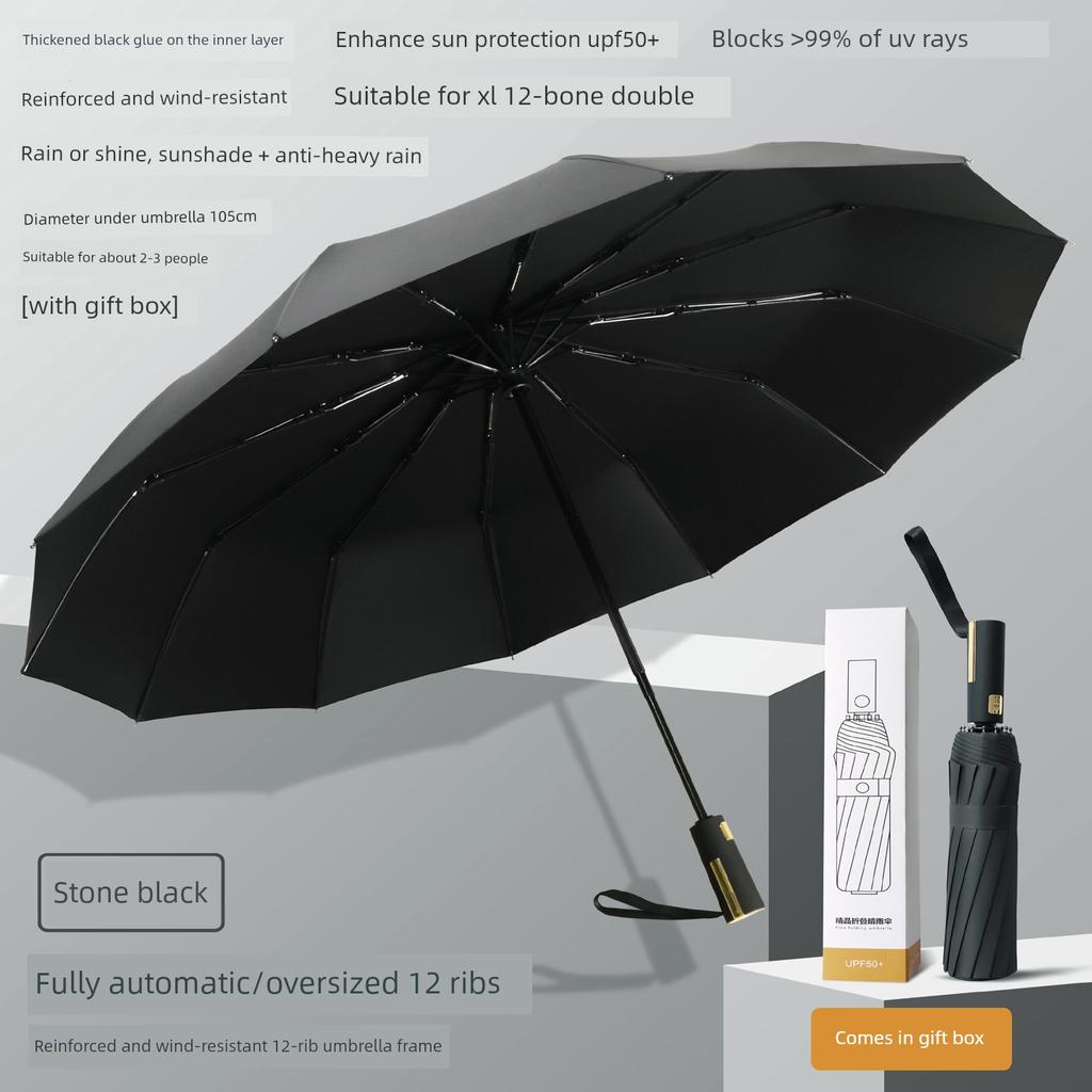 Fully Automatic Dual-Purpose Umbrella, Large Size, Thickened and Reinforced, Foldable Sunshade, Sun Protection, Uv Protection, Sun Umbrella for Men