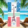 French Style Paris Towel – Sand Resistant Quick Dry with Floral & Stripe Patchwork Design for Travelers