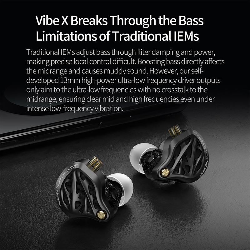 Pre-order KZ Vibe X Wired IEM In Ear Monitor 13mm Vibration Driver HiFi Earbuds with Ergonomic Comfort In-ear Design