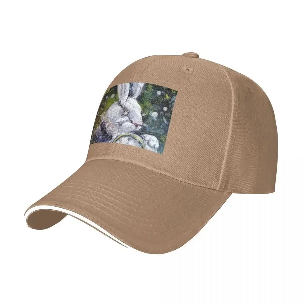 White March Rabbit from Alice In Wonderland Series Baseball Cap F Kids Hat Wild Ball Hat New Hat Girl Unisexs