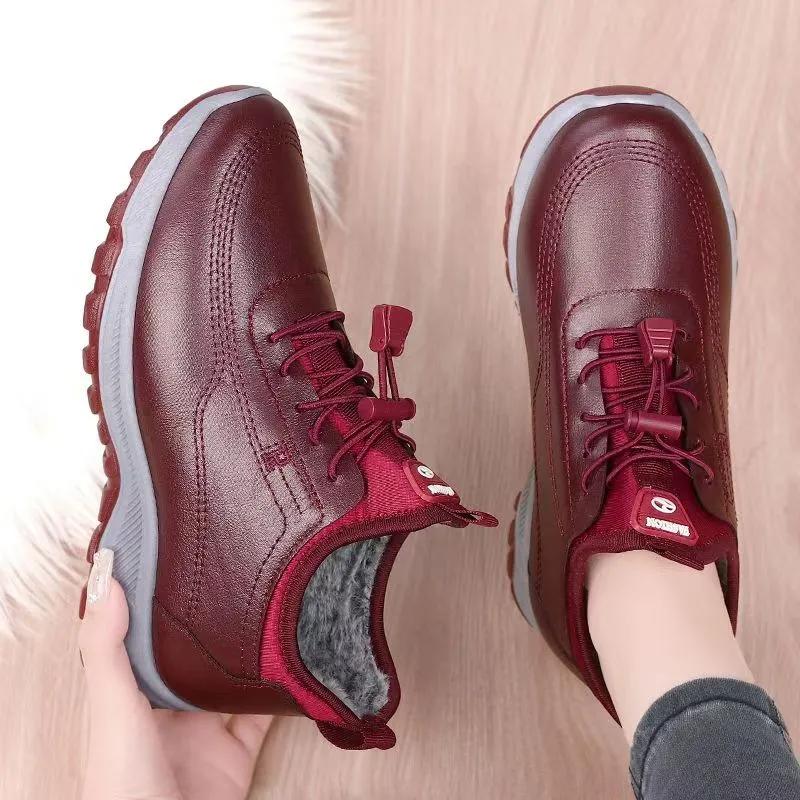 Vinter Pluss Fløyel Fortykket Eldre Morsko Sklisikre Vanntette Damesko