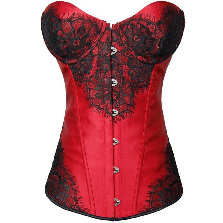 Corset S steel buckle, adhesive bone, lace lace up, court corset, tight fitting, and shapewear