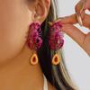Vacation Style Funny Crab Shaped Dangle Earrings for Women Bohemia Red Lobster Pendant Earring Summer Beach Party Jewelry Gifts