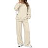 Women's Casual Neck Sweatshirt and Pants Set with Pockets, Comfortable Outfit for Fall Winter